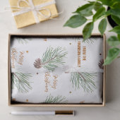 Waterverf Dennentak Kerst Script Tissuepapier (Geschenk)