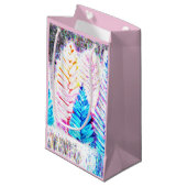 Waterverf dennenzak klein cadeauzakje (Voorkant Gekanteld)