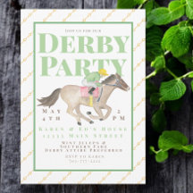 Waterverf Derby Party Horse Jockey Race