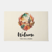 Waterverf Desert Cactus and Mountains Welkom Deurmat (Voorkant)