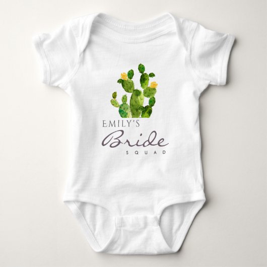WATERVERF DESERT CACTUS BRIDE SQUAD MONOGRAM ROMPER (Voorkant)
