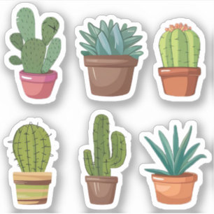 Waterverf Desert Cactus ,Cactus cactussen succulen Sticker