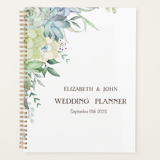 Waterverf Desert Succulenten Stippen Planner (Voorkant)