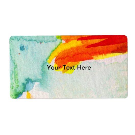 Waterverf Design Aangepaste labels (Voorkant)