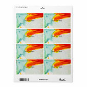 Waterverf Design Aangepaste labels (Full Sheet)