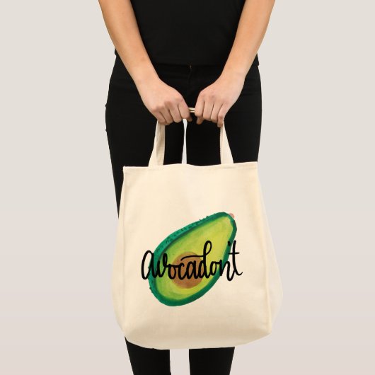 Waterverf design canvas tas, Avocadon niet Tote Bag (Voorkant (product))