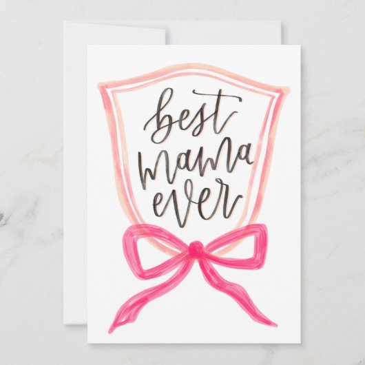 Waterverf design Moederdag Kaart BESTE MAMA OOIT (Voorkant)