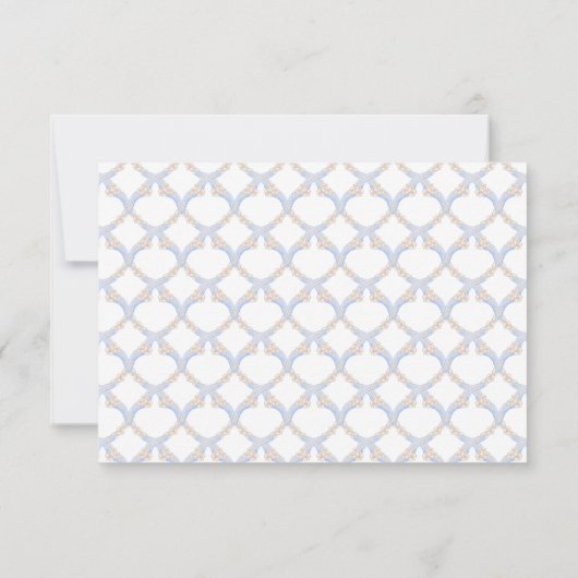 Waterverf Designer Blauw Monogram Crest Bruiloft RSVP Kaartje (Achterkant)