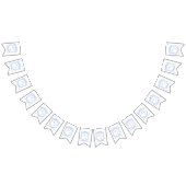 Waterverf Designer Blauw Monogram Crest Bruiloft Vlaggetjes (Alle)