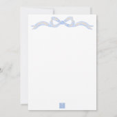 Waterverf Designer Blauw Monogram Foto Bedankkaart (Achterkant)