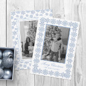 Waterverf Designer Blue Snowflakes Kerst Feestdagenkaart