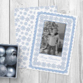 Waterverf Designer Blue Snowflakes Kerst Feestdagenkaart
