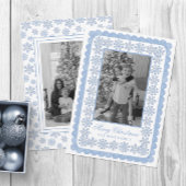Waterverf Designer Blue Snowflakes Kerst Feestdagenkaart