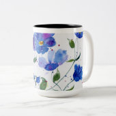 Waterverf Designer Mok - Prachtige levendige blues (Voorkant rechts)