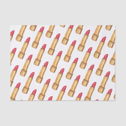 Waterverf Designer Rood Lipstick Tissue Papier (Voorkant)
