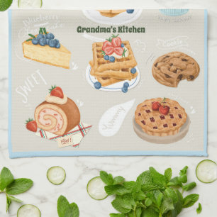 Waterverf Dessert Cake Cookie Pie Oma's Theedoek