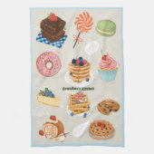 Waterverf Dessert Cake Cookie Pie Oma's Theedoek (Verticaal)