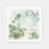 Waterverf Destination Beach Wedding Servet (Voorkant)