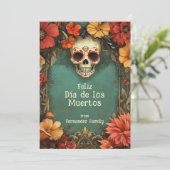💀🎉 Waterverf Día de Muertos wenskaart (Staand voorkant)