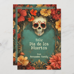 💀🎉 Waterverf Día de Muertos wenskaart