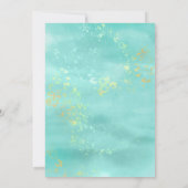 *~* Waterverf Diamond Aqua Glitter Wedding Kaart (Achterkant)