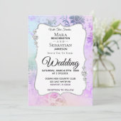 *~* Waterverf Diamond Modern Wedding Kaart (Staand voorkant)