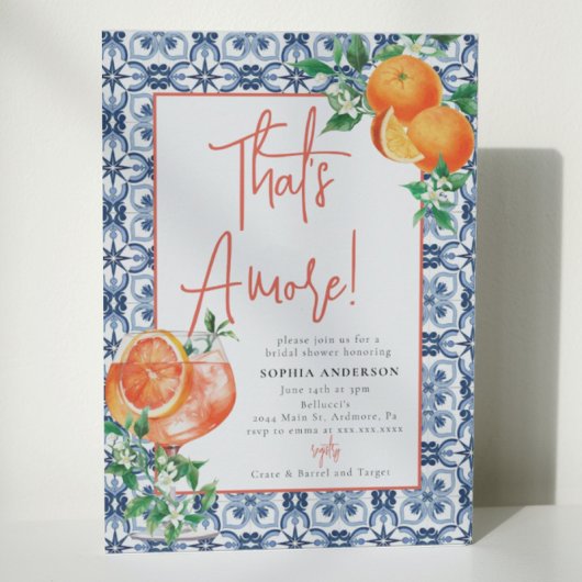 Waterverf die Amore Spritz Vrijgezellenfeest is Kaart