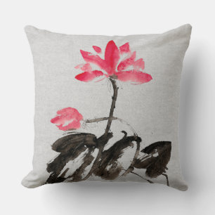 Waterverf die Lotus Flowers schilderen Drow Pi Kussen