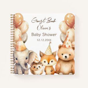 Waterverf Dieren baby shower Gastenboek Notitieboek