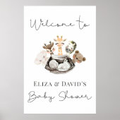 Waterverf Dieren Faux Modern Gold Welkom Poster (Voorkant)