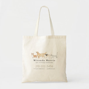 Waterverf Dieren Oppas Hondenuitlater Zakelijke di Tote Bag