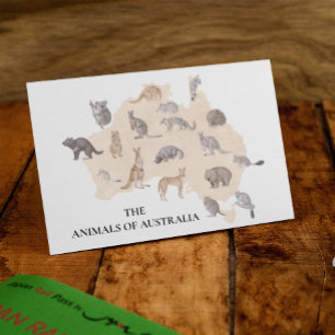 Waterverf Dieren uit Australië Briefkaart