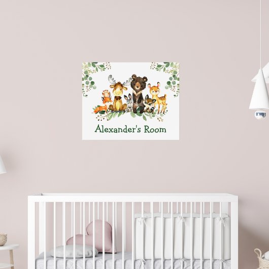 Waterverf Dieren uit het Woud Bos Poster (Kinderkamer 2)
