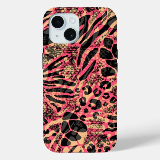 Waterverf Dierensafari Print Case-Mate iPhone Case (Achterkant)