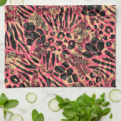 Waterverf Dierensafari Print Theedoek (Gevouwen)