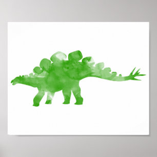 Waterverf Dino Dinosaur Baby Boy Nursery Print