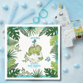 Waterverf Dino Egg Hatch Boy Baby shower Servet