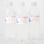 Waterverf Dino feestjes Waterfles Etiket (Flessen)