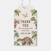 Waterverf Dinosaur 1e verjaardag Cadeaulabel (Achterkant)