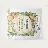 Waterverf Dinosaur Boys Birthday Welkomstfeest Wandkleed (Voorkant (horizontaal))