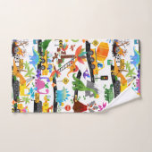 Waterverf Dinosaur Construction Kinder Cute Bad Handdoek (Handdoek)