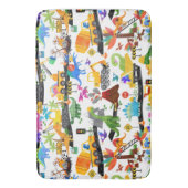 Waterverf Dinosaur Construction Kinder Cute Badmat (Voorkant Verticaal)