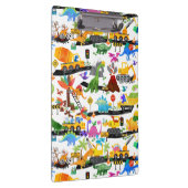 Waterverf Dinosaur Construction Kinder Cute Klembord (Rechts)