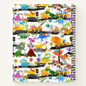 Waterverf Dinosaur Construction Kinder Cute Notitieboek (Achterkant)