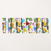 Waterverf Dinosaur Construction Kinder Cute Yogamat (Voorkant (horizontaal))