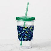 Waterverf Dinosaur Kinder gepersonaliseerd dinatro Acryl Drinkbeker (Achterkant)
