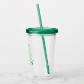 Waterverf Dinosaur Kinder Gepersonaliseerde Groene Acryl Drinkbeker (Links)
