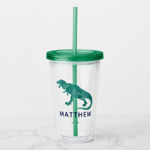 Waterverf Dinosaur Kinder Gepersonaliseerde Groene Acryl Drinkbeker