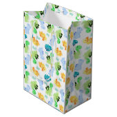 Waterverf Dinosaur Naadloos Patroon Medium Cadeauzakje (Voorkant Gekanteld)