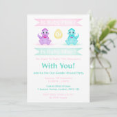 Waterverf Dinosaur over gender op maat Kaart (Staand voorkant)